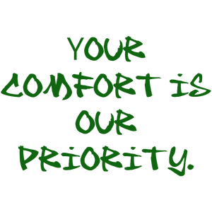 your comfort is our priority quote SVG PNG design with bold lettering, an uplifting message