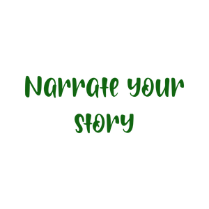 narrate your story416 quote SVG PNG design with bold lettering, an uplifting message