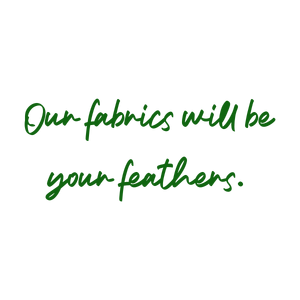 our fabrics will be your feathers304 quote SVG PNG design with hand-drawn style