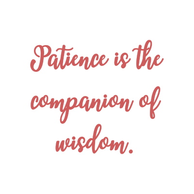 patience is the companion of wisdom quote SVG PNG design
