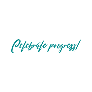 celebrate progress quote SVG PNG design with bold lettering, an uplifting message