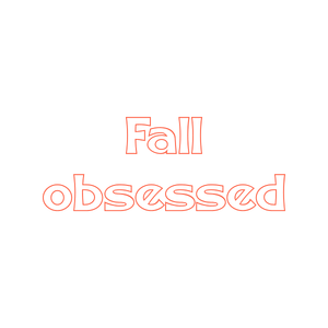 fall obsessed quote SVG PNG design with bold lettering, black and orange floral elements