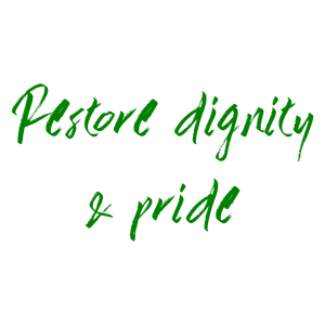 restore dignity pride quote SVG PNG design with bold lettering, an uplifting message