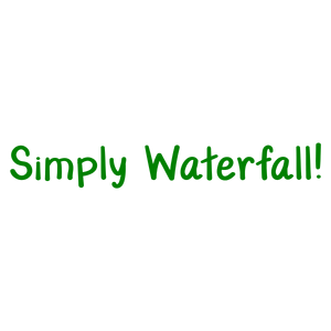 simply waterfall quote SVG PNG design with hand-drawn style, bold lettering