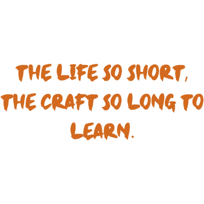 the life so short craft long to learn quote SVG PNG design with bold lettering