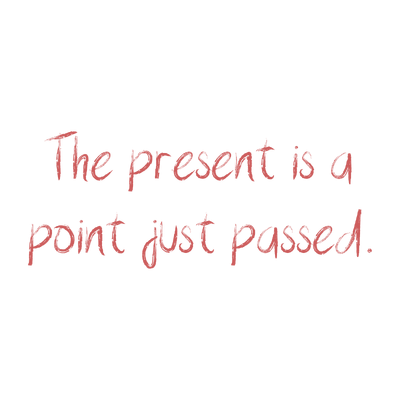 the present is a point just passed quote SVG PNG design with hand-drawn style