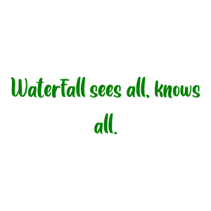 waterfall sees all knows quote SVG PNG design with bold lettering