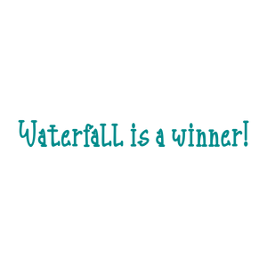 waterfall is a winner quote SVG PNG design with bold lettering, an uplifting message