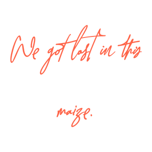we got lost in this maize quote SVG PNG design with bold lettering