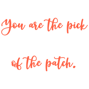 you are the pick of patch quote SVG PNG design with hand-drawn style, bold lettering, an uplifting message