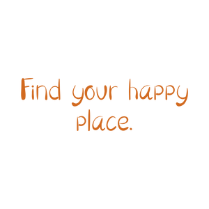 find your happy place quote SVG PNG design with hand-drawn style, an uplifting message