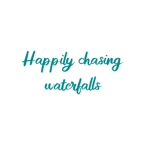 happily chasing waterfalls quote SVG PNG design with an uplifting message