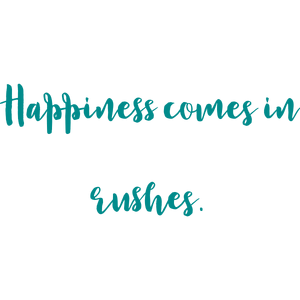 happiness comes in rushes quote SVG PNG design with an uplifting message