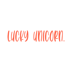 lucky unicorn quote SVG PNG design with bold lettering