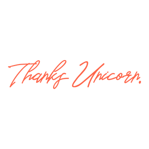 thanks unicorn quote SVG PNG design with bold lettering