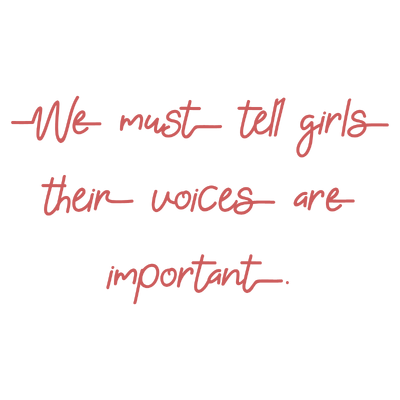 we must tell girls their voices are important quote SVG PNG design with bold lettering