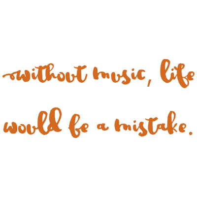 without music life would be a mistake quote SVG PNG design with black and white floral elements