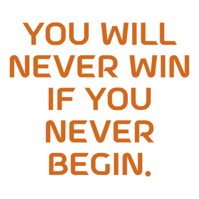 you will never win if begin quote SVG PNG design with bold lettering