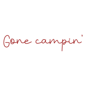 gone campin' quote SVG PNG design with hand-drawn style