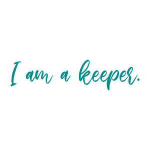 i am a keeper quote SVG PNG design with bold lettering, an uplifting message