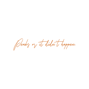 peaks or it didn't happen quote SVG PNG design with bold lettering