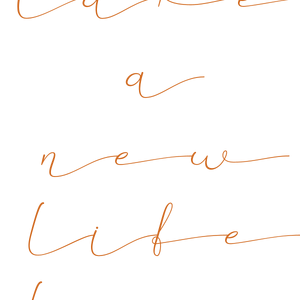 take a new life line quote SVG PNG design with hand-drawn style, an uplifting message