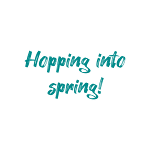 hopping into spring quote SVG PNG design with hand-drawn style, bold lettering