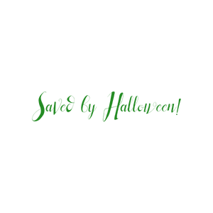 saved by halloween quote SVG PNG design with bold lettering