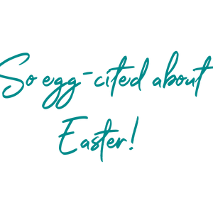 so egg cited about easter quote SVG PNG design with bold lettering