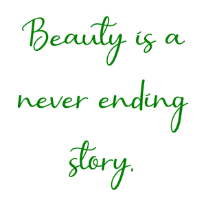 beauty is a never ending story quote SVG PNG design with an uplifting message