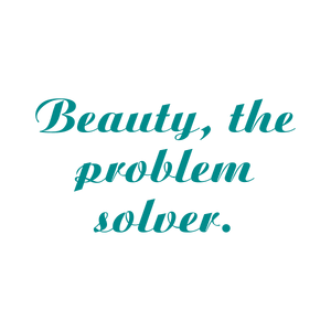 beauty the problem solver quote SVG PNG design with bold lettering, an uplifting message