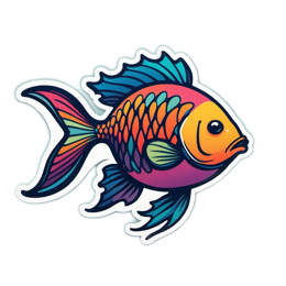 fish colorful SVG PNG design with clean design elements