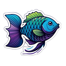 fish vibrant SVG PNG design with clean design elements