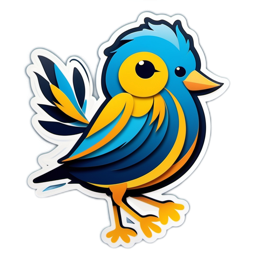 cartoon bird SVG PNG design with clean design elements