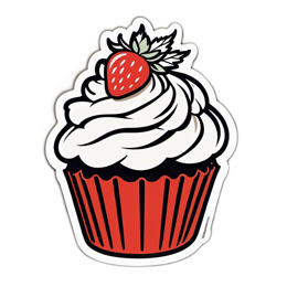 cupcake strawberry SVG PNG design