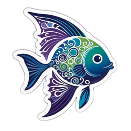 fish artistic sticker SVG PNG design