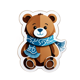 bear sticker SVG PNG design with clean design elements