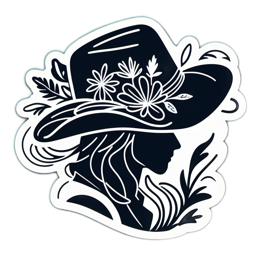 delicate floral SVG PNG design with black and white floral elements