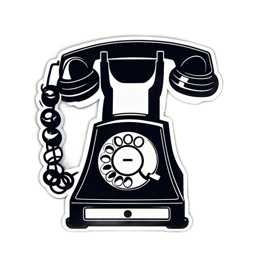 vintage telephone sticker SVG PNG design with clean design elements