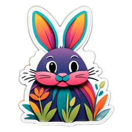 artistic bunny SVG PNG design with floral elements