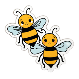 bees stickers SVG PNG design with clean design elements