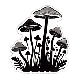 fungi blackandwhite SVG PNG design with clean design elements
