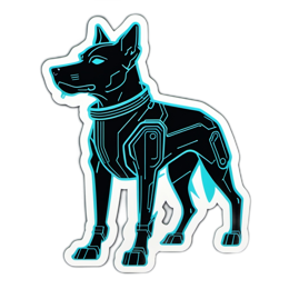 fantasy robotic dog SVG PNG design with clean design elements