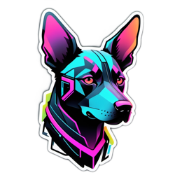 artificial colorful dog SVG PNG design with clean design elements
