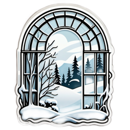 winter window snow SVG PNG design