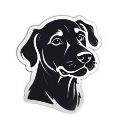 black dog SVG PNG design with clean design elements
