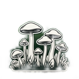 mushrooms foliage SVG PNG design with clean design elements