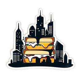 burger cityscape cheesiness SVG PNG design with clean design elements