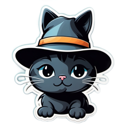 black cat hat SVG PNG design