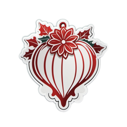 christmas ornament flower SVG PNG design with white and red floral elements